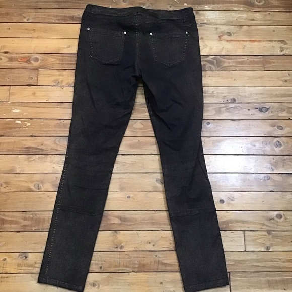 YEST slim fit jeans black  sparkle copper powder stretchy size 8-10 - Picture 3 of 16